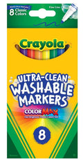 Crayola Ultra-Clean Washable Markers Fine Line Classic Colors Pkg. 8
