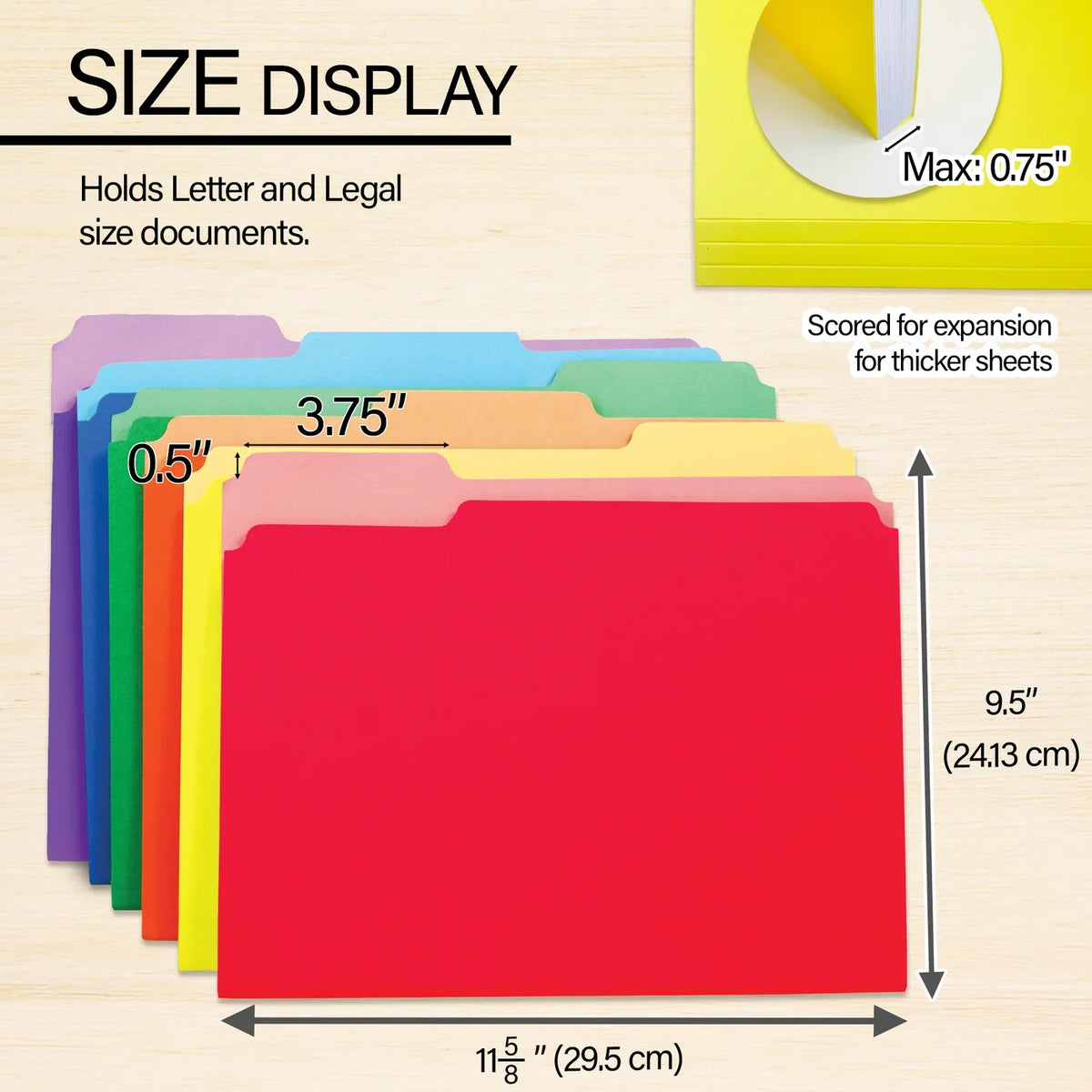 Color File Folder 1/3 Cut Letter PQ.6