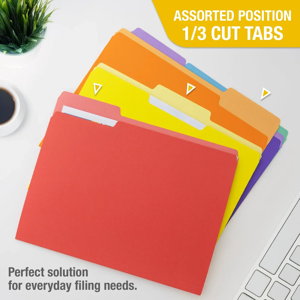 Color File Folder 1/3 Cut Letter PQ.6