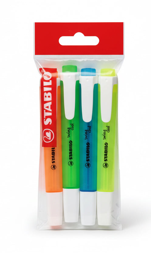 Estuche con 4 resaltadores Swing