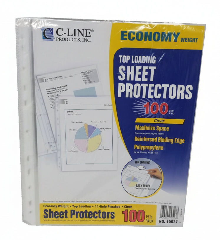 ECONOMY WEIGHT POLY SHEET PROTECTORS |  CLEAR | PQ.100
