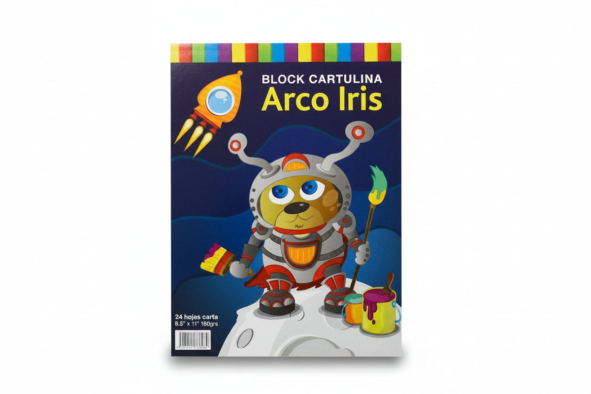 Block Cartulina Arco Iris 24 Hojas 180GRM